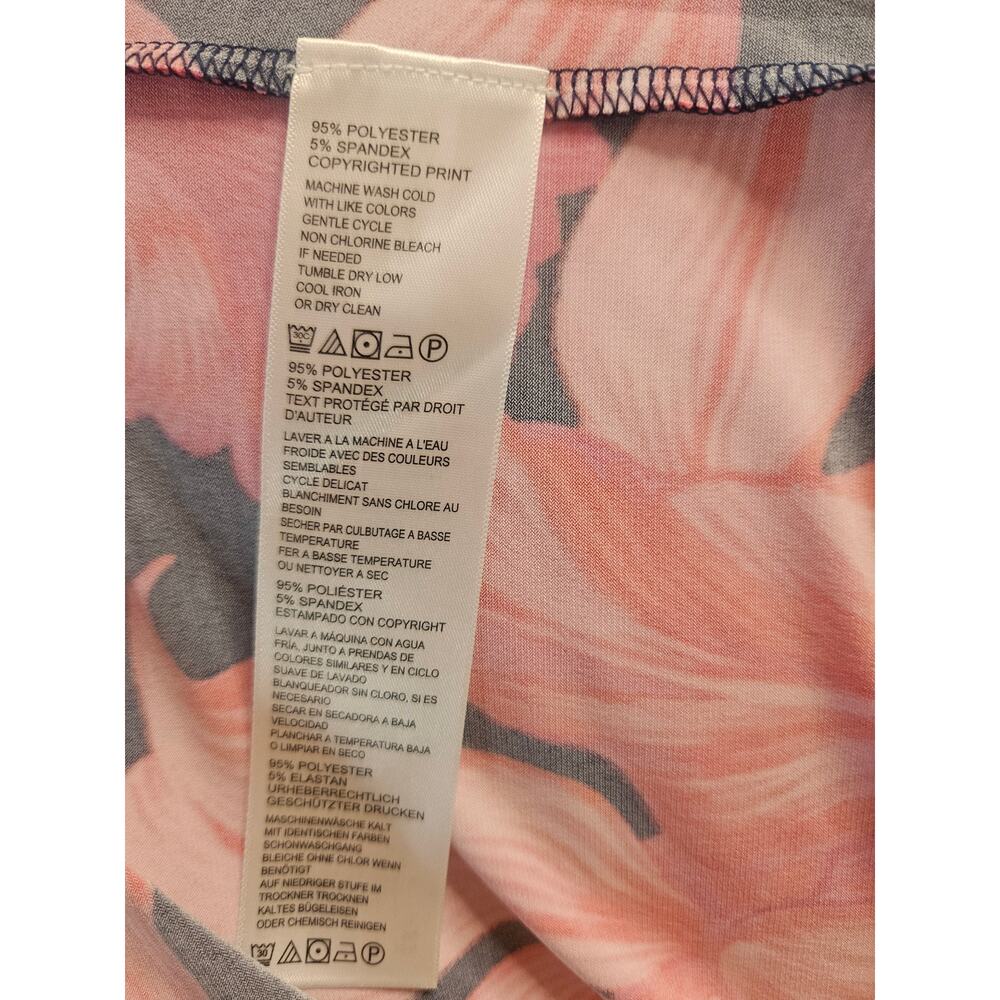 Tommy Bahama Navy Pink Floral Sheath Dress. Sz XL Knee Length Stretch - Picture 7 of 7